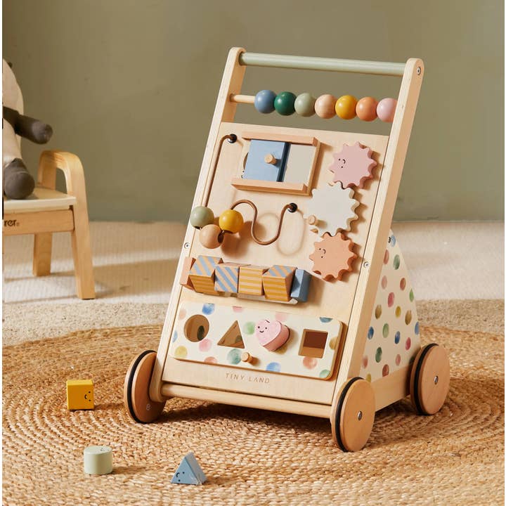 Tiny Land® Versatile Natural Wooden Baby Walker for wholesale by Michael Meredith Inc