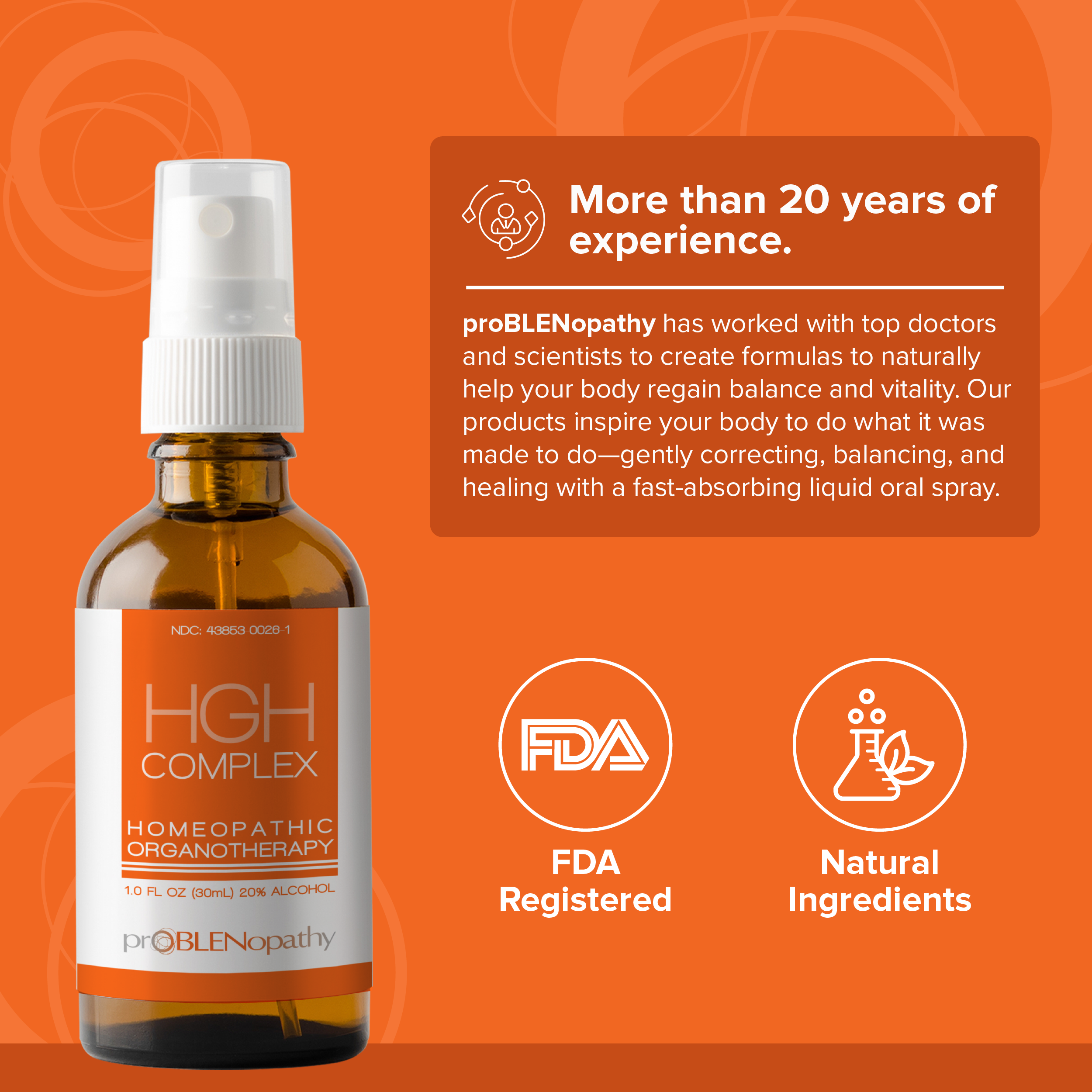 proBLENopathy - Wholesale Oral Supplement/Vitamin - H G H Complex Amino Acid Growth Hormone Support Spray1