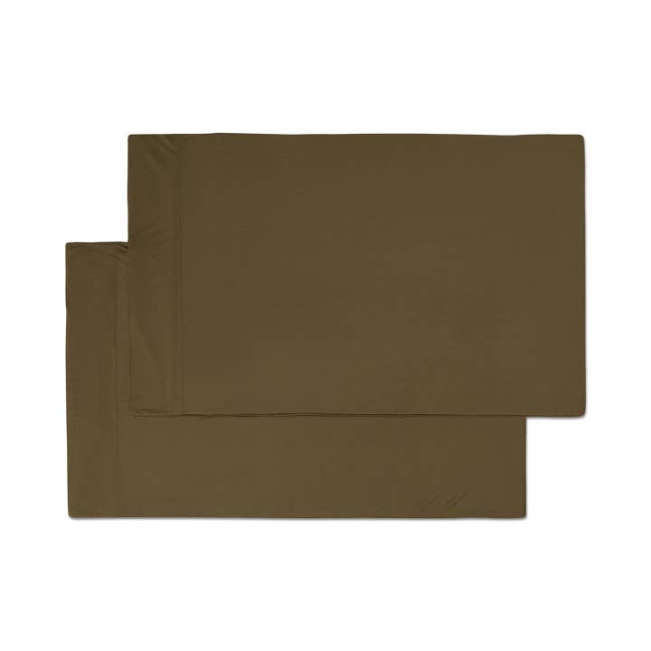 Jersey Knit Pillowcase Set in Forest Green for wholesale by BleuBully Bedding