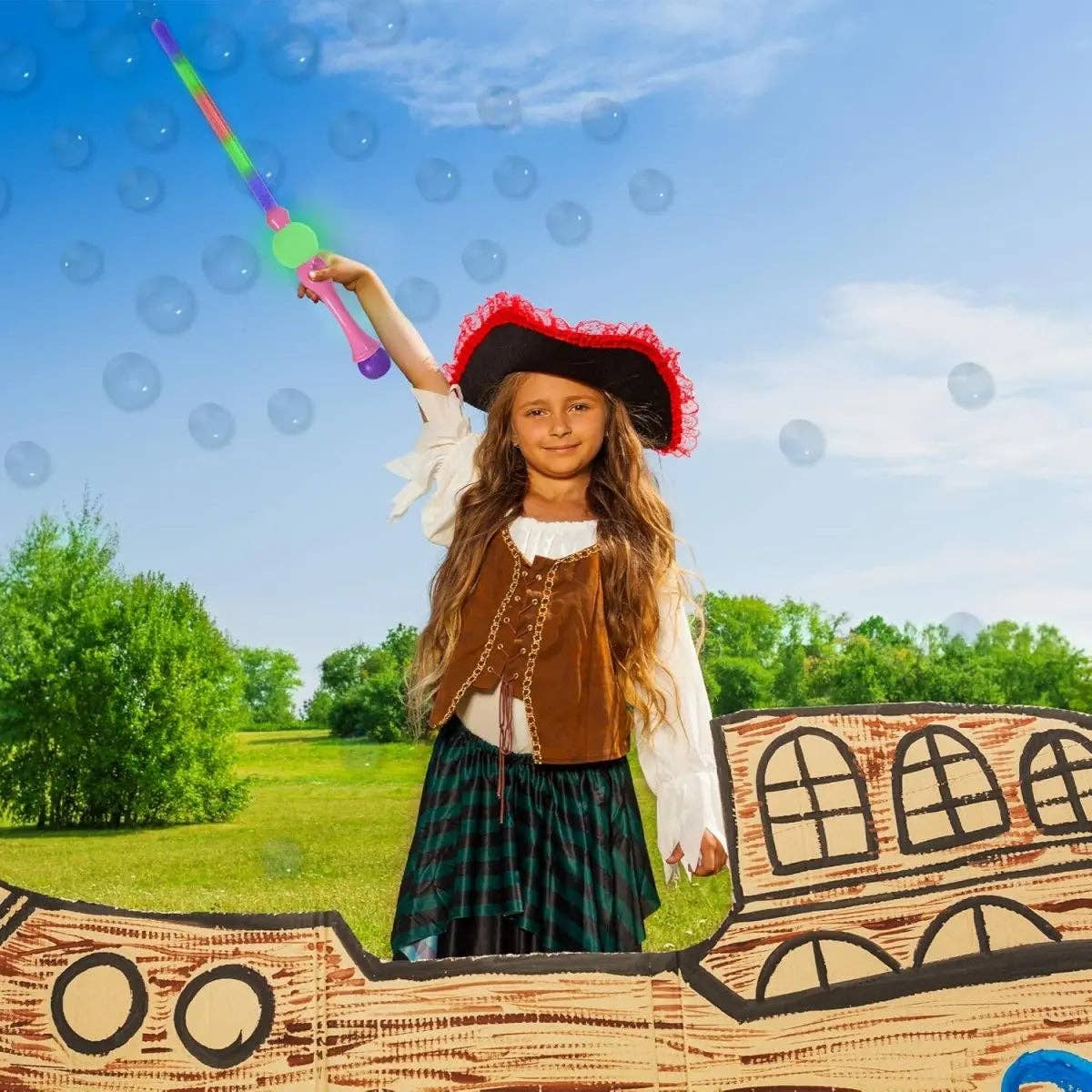 Party Expo, LLC - Wholesale Bubble Wand - Kids - 31.5"  Bubble Sword Pink with 2 Bubble Solution2