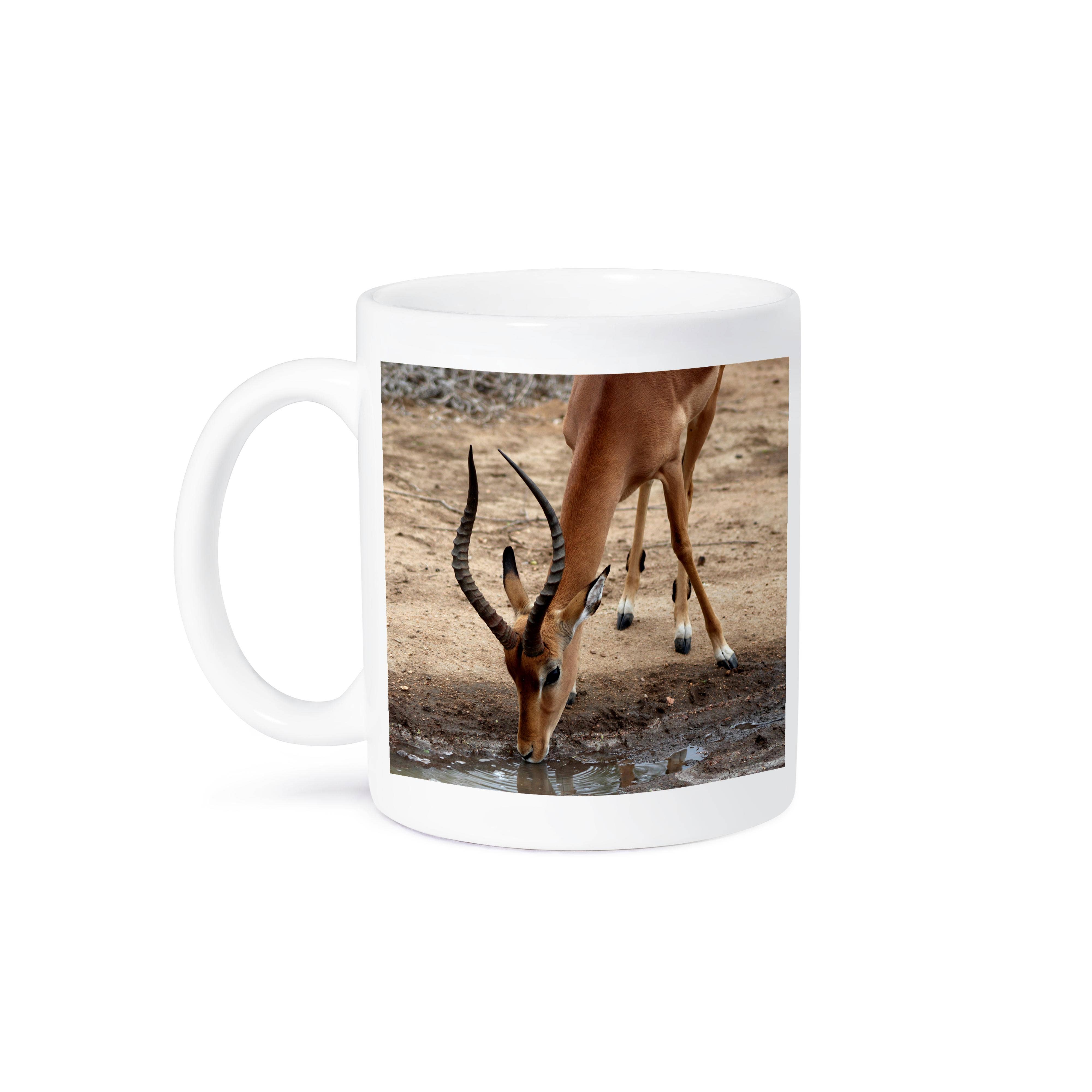 3dRose - Vente Tasse à café - 3dRose, Élégante Impala Buvant de l'Eau Vue de Face, Tasse8