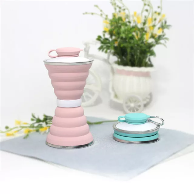 Mezclar y combinar colores Botella de agua de silicona plegable, reutilizable y ahorradora de espacio de venta al por mayor en Faire10
