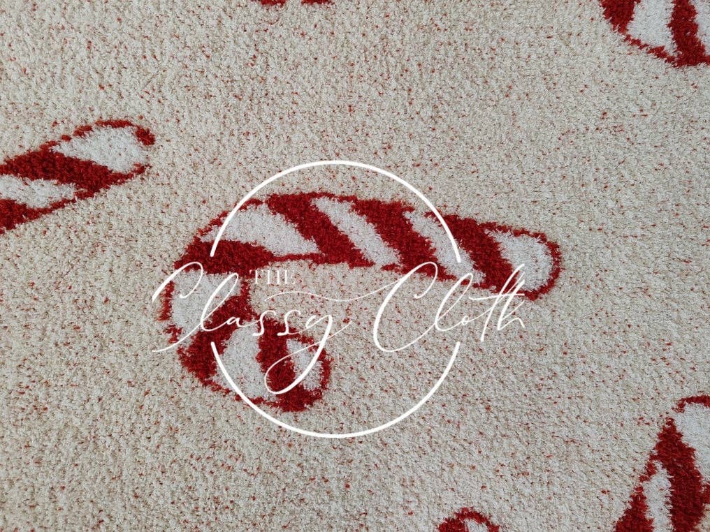 The Classy Cloth WS - Wholesale Throw Blanket - Christmas Luxe Blanket- Candy Cane RTS6