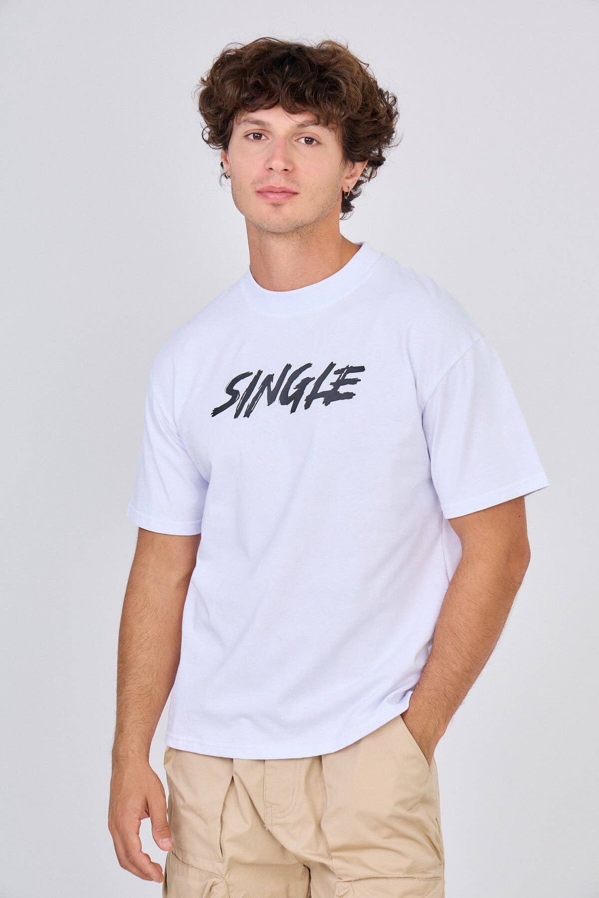 TOP MONDAY - Wholesale Screen Printed T-Shirt - Men's - Black T-Shirt "Single"1