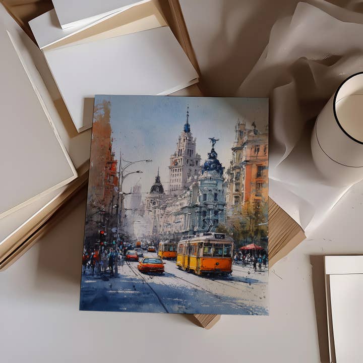 Premium Travel Art - Wholesale Art Print - Madrid Watercolor Art Madrid Spain Travel Print Spain Artwork Madrid Spain Decor Madrid Skyline Wall Art5