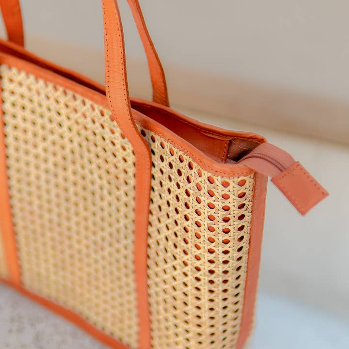 Kayu&Co. - Wholesale Tote Bag - Women's - Sol Tote Bag – Handwoven Rattan & Leather Shoulder Bag | Sunset & Luna2