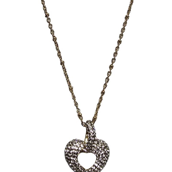 L'OFFICIEL SRL - Wholesale Pendant/Charm Necklace - Collana placcata oro con cuore di strass0