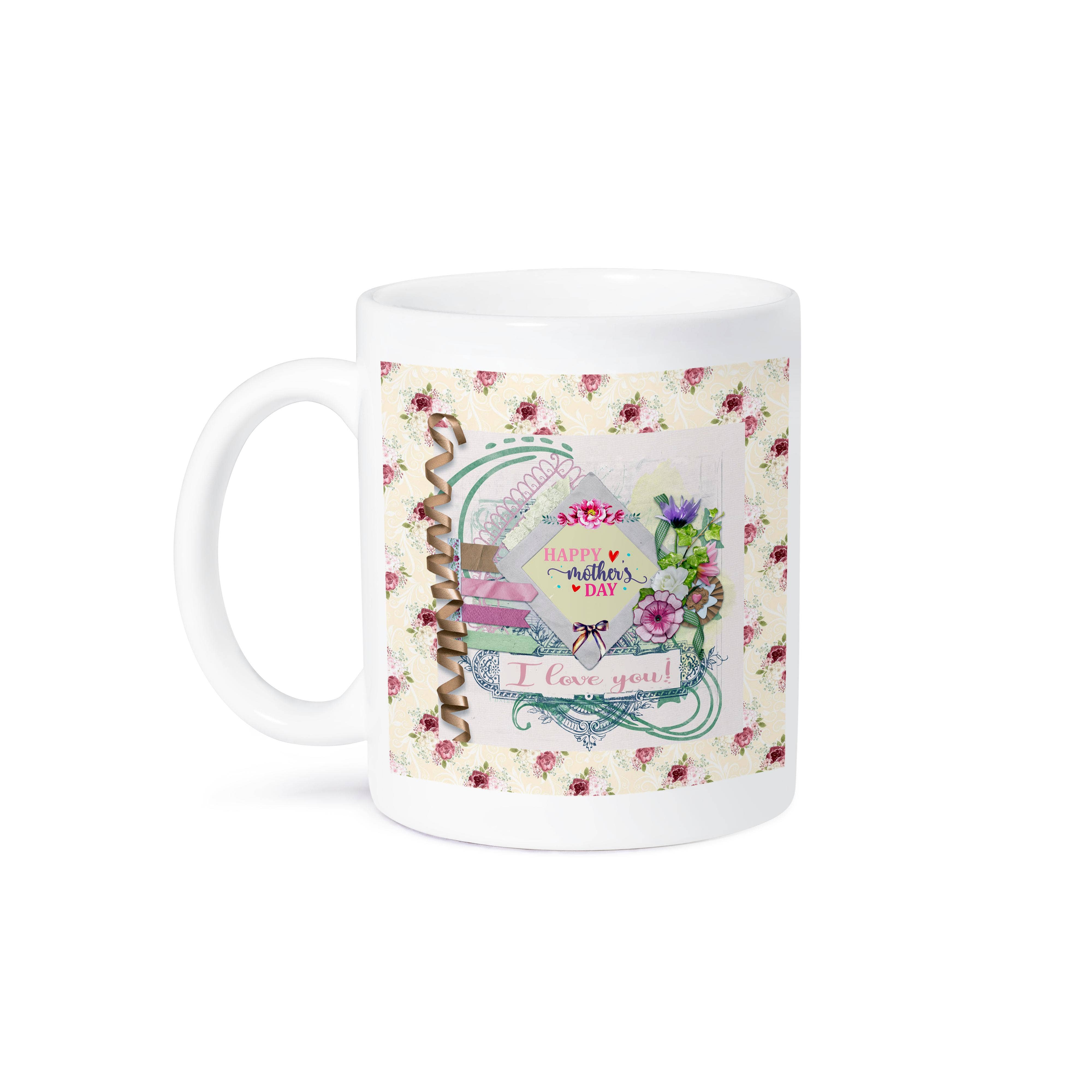 3dRose - Vente Tasse à café - 3dRose, Image de la fête des mères, Je t'aime, Ruban, Bouquet floral, Tasse8