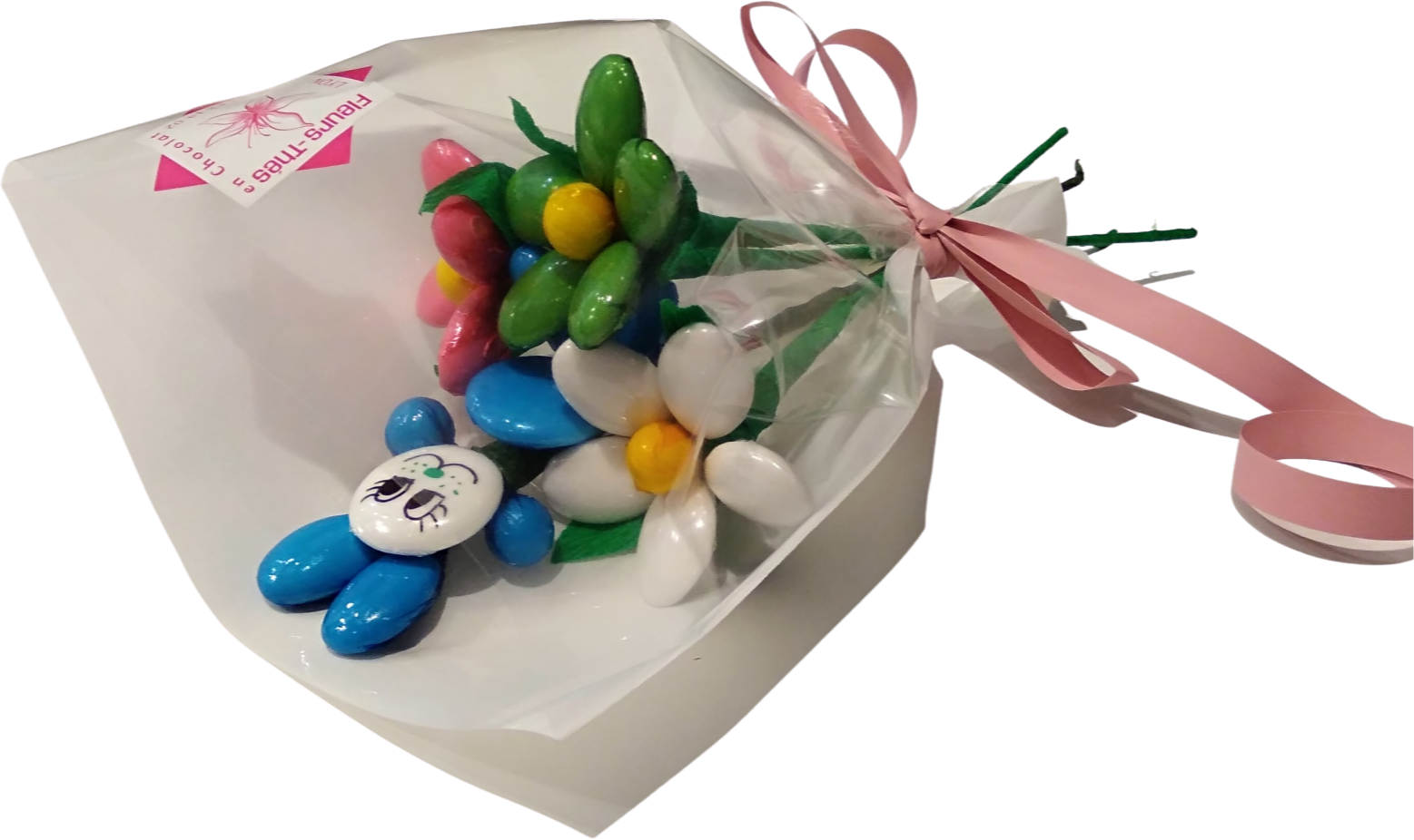 Fleurs-Thés en chocolat – wholesale Chokladtäckta godisar – Liten prästkrage i chokladdragerade mandlar12