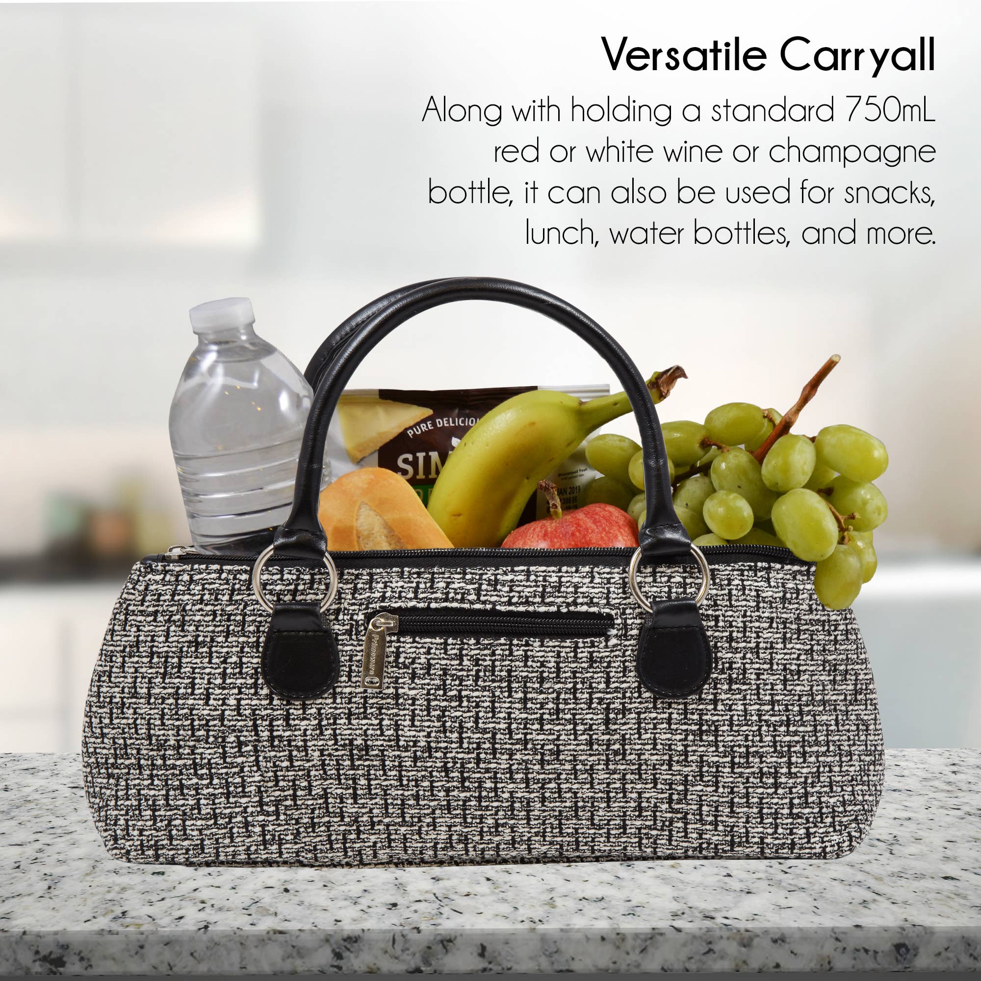 Primeware Inc. - Wholesale Wine Tote - Wine Clutch | Wine Purse Tweed Design4