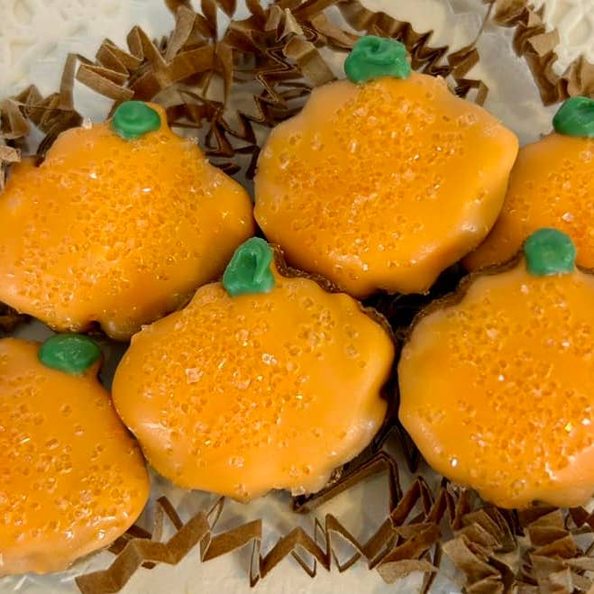 Mini Pumpkin Dog Treats for wholesale by DELCO DOG CO.