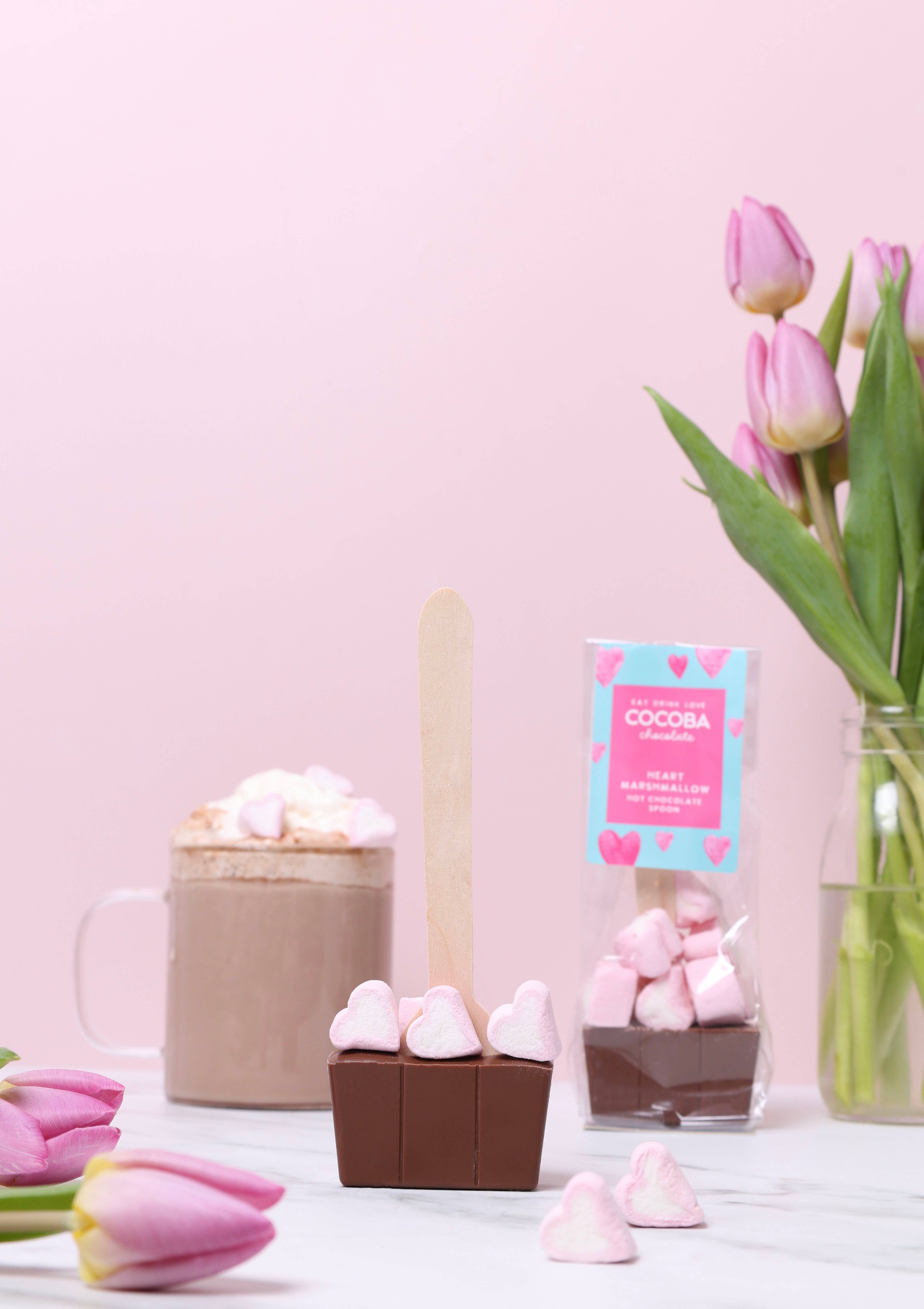 Cocoba - Venta al por mayor Cucharas de chocolate a la taza - Cuchara de chocolate con leche para chocolate caliente con malvaviscos en forma de corazón1