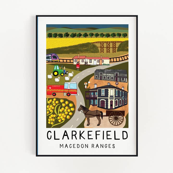 Lámina mural Clarkefield - Macedon Ranges Art Series para venta al por mayor de Elise Gow Designs
