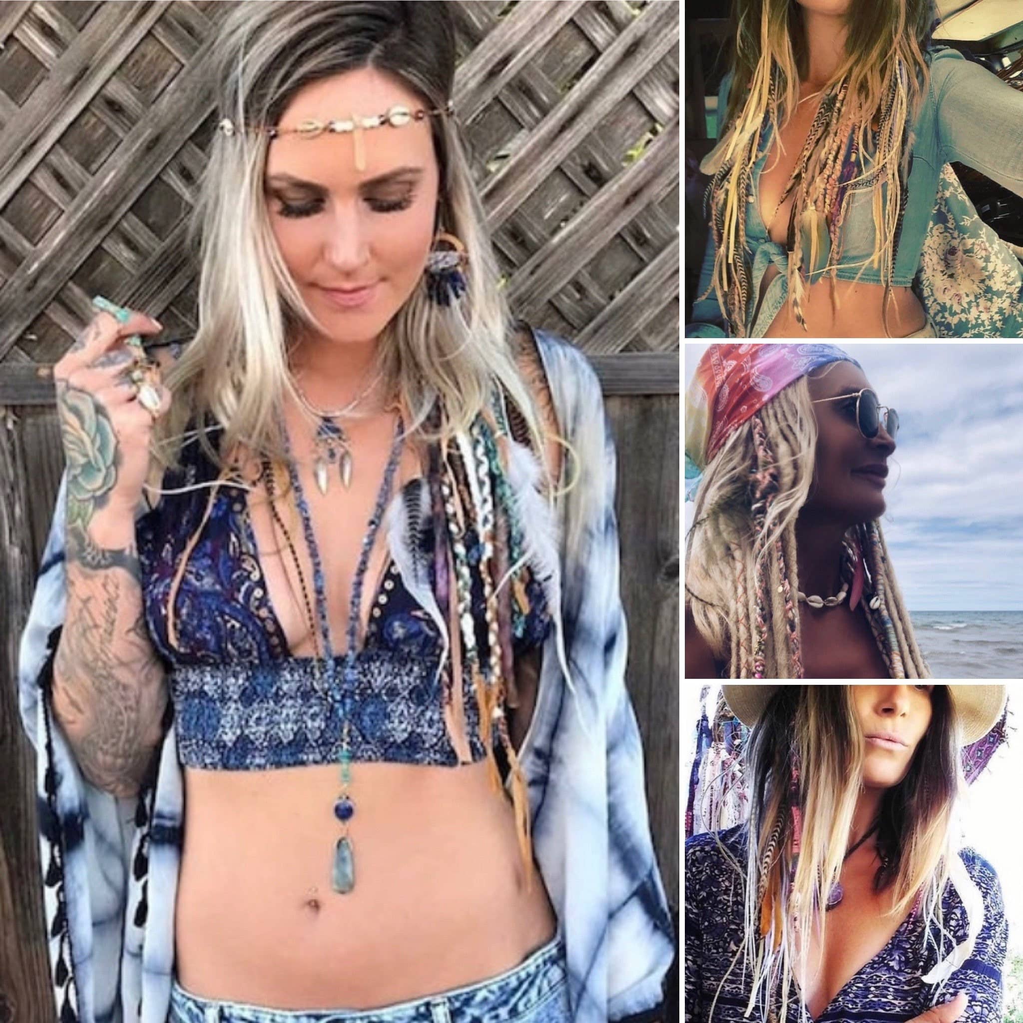 Sea Gypsy Designs - Wholesale Hair Clip - Women's - Bohemian Rag-Rug GYPSYDREADS clip-in  9