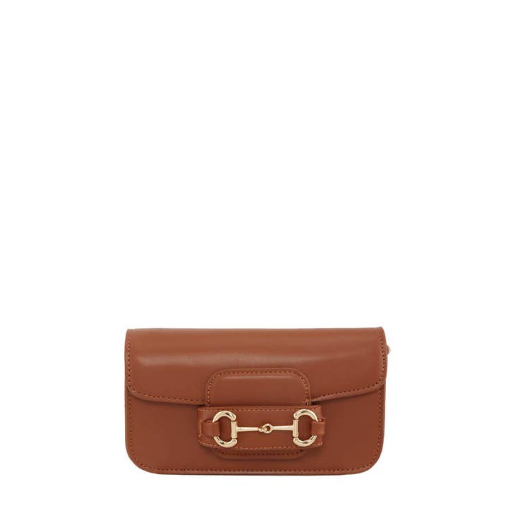 anbfashion – wholesale Axelväska - Dam – MINI CROSSBODY-VÄSKA I LÄDER MED HÄSTBIT ACCENT 2418-