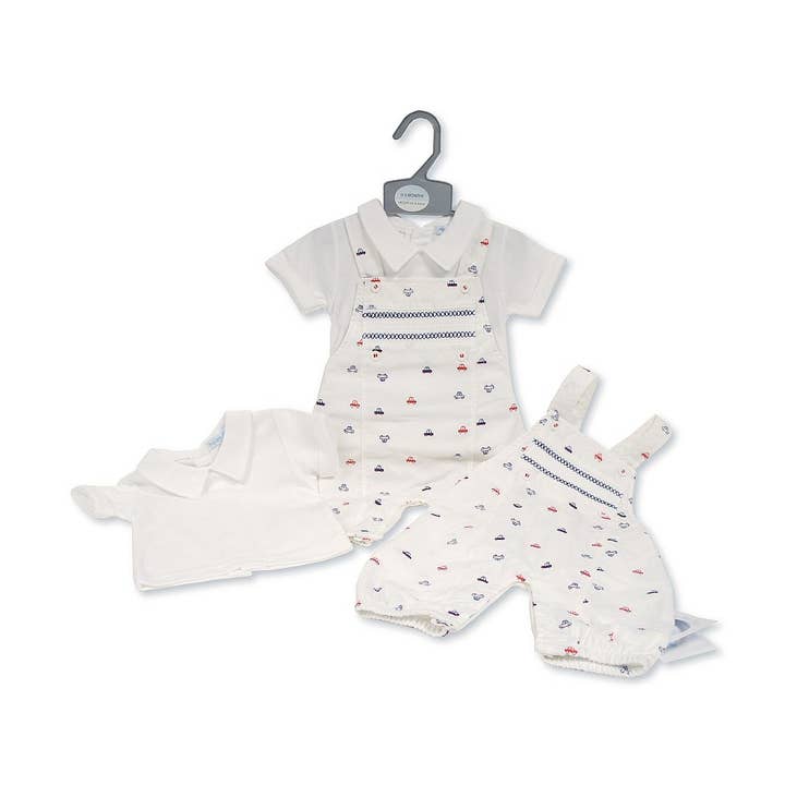 Langes 2-teiliges Latzhosen-Set für Jungen — Cars für den Großhandel von Sheldon International