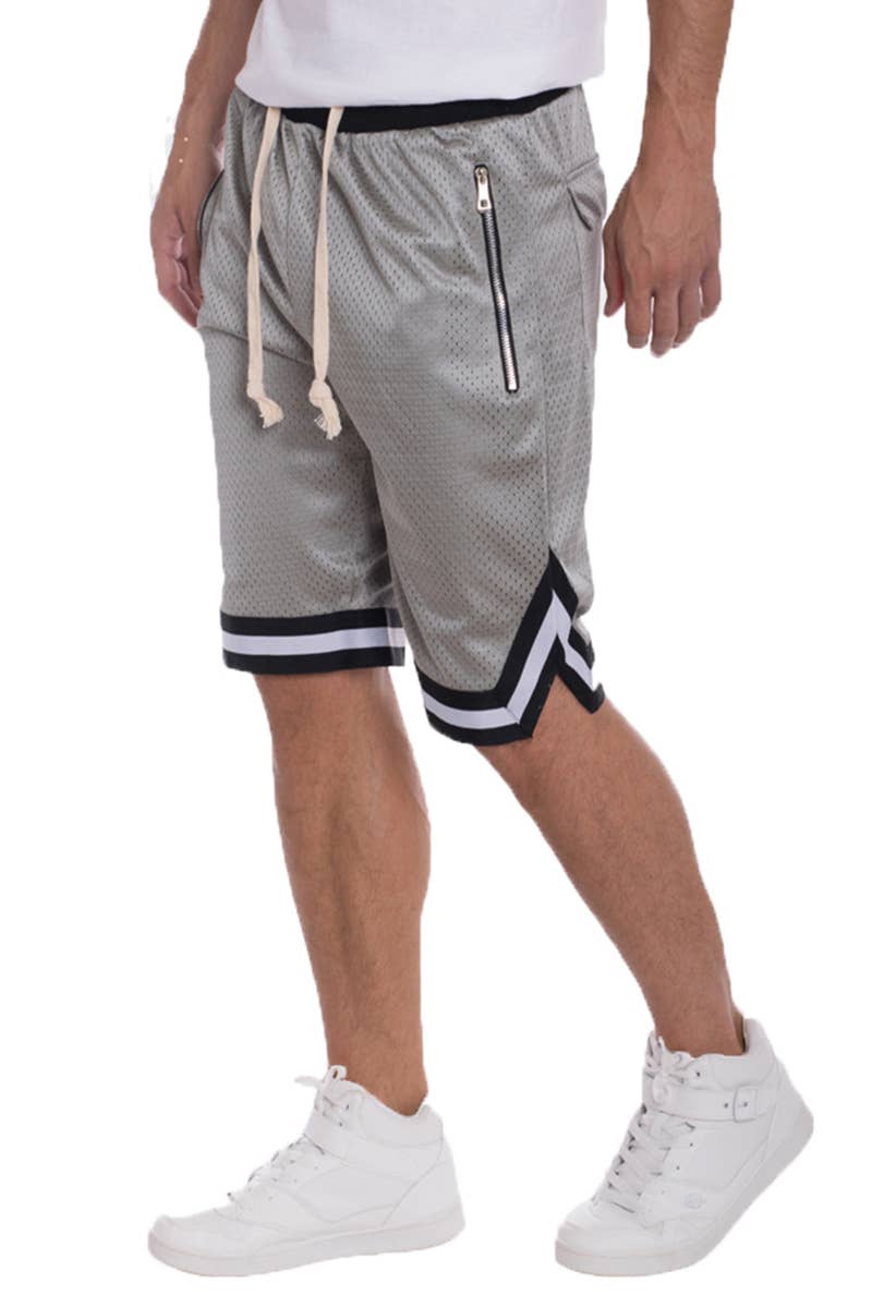 WEIV - Wholesale Athletic Shorts - Men's - Mesh Solid Striped Waist Basketball Shorts9