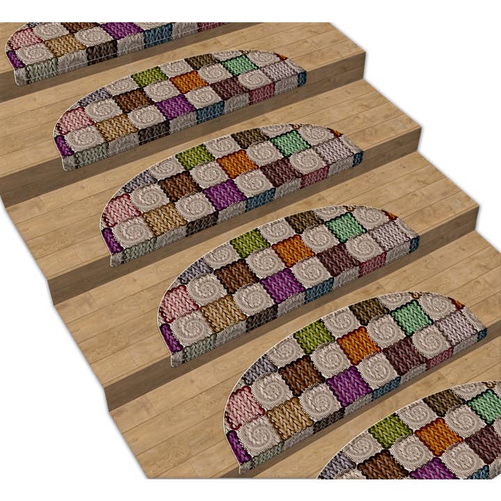 Conjunto de tapetes Vitaus 16 Staircase Cesto tecido 3129 por atacado de Vitaus