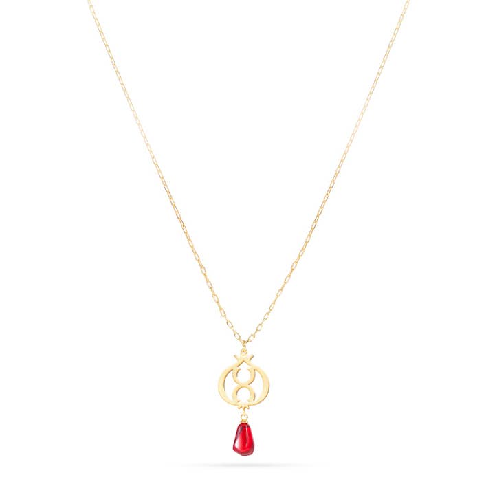 Anet’s Collection - Wholesale Pendant/charm necklace - Pomegranate Gold Plated Necklace4