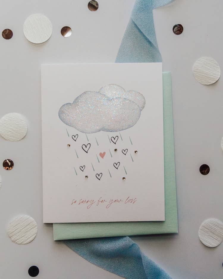 Lavender Vines - Wholesale Sympathy Card - 'Raining Hearts' Sympathy Greeting Card1