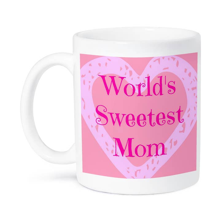 3dRose - Vente Tasse à café - 3dRose, La maman la plus douce du monde, rose, grand cœur, rouge, Tasse8