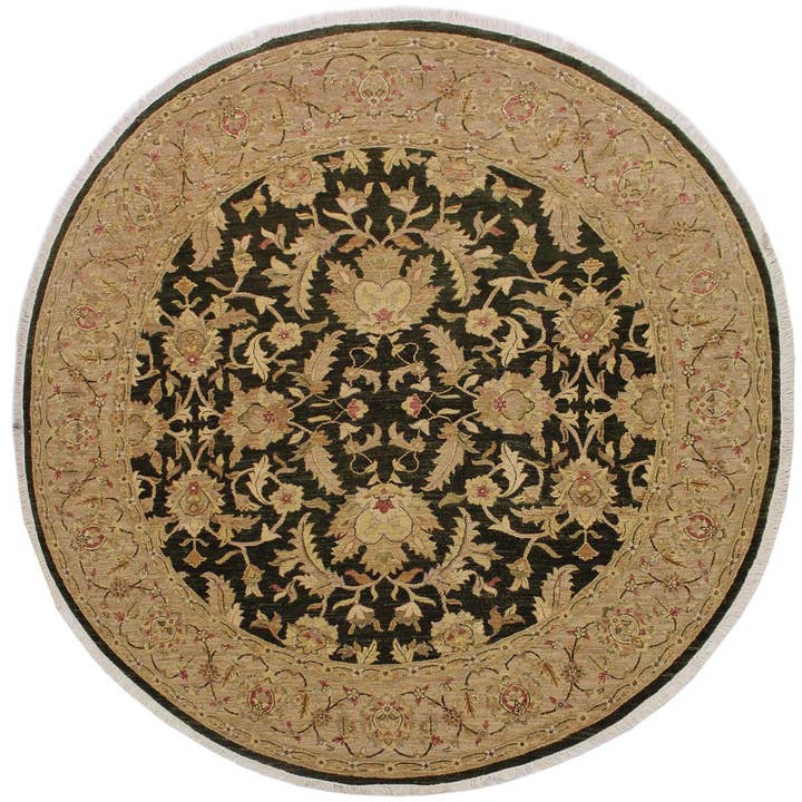Ziegler Kafkaz Jolie Drk.green/Tan Round Rug -8'10 x 9'2 for wholesale by Arshs Fine Rugs
