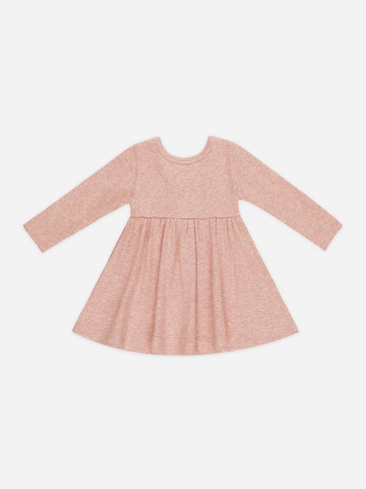 Ribbed Long Sleeve Dress || Rose for wholesale by Quincy Mae