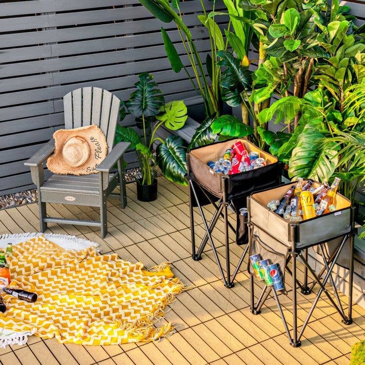 Hard Rock Health Stores - Wholesale Patio Table - 2 Pieces Folding Camping Tables with Large Capacity Storage Sink19