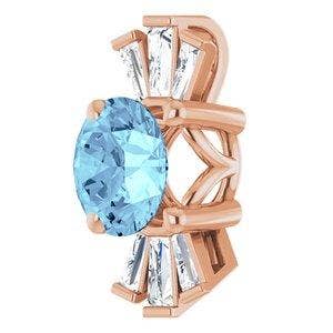 Mystiqe Boutique – wholesale Individuell berlock/hänge – 14 K Rose Aquamarine & 1\ /6 CTV diamant hänge