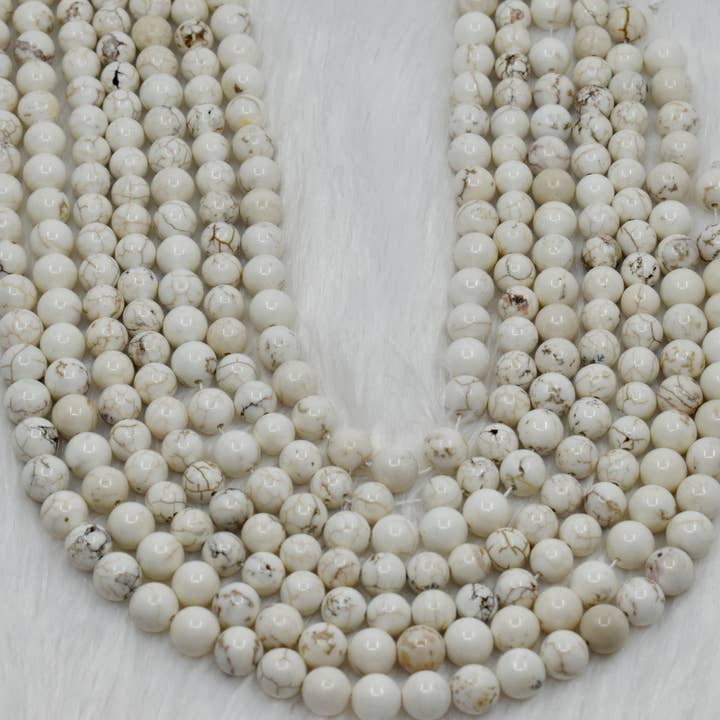 Runde Howlith Kupferperlen, Kristallperlenschmuck 6,8,10 mm für den Großhandel von AK Healing Crystals