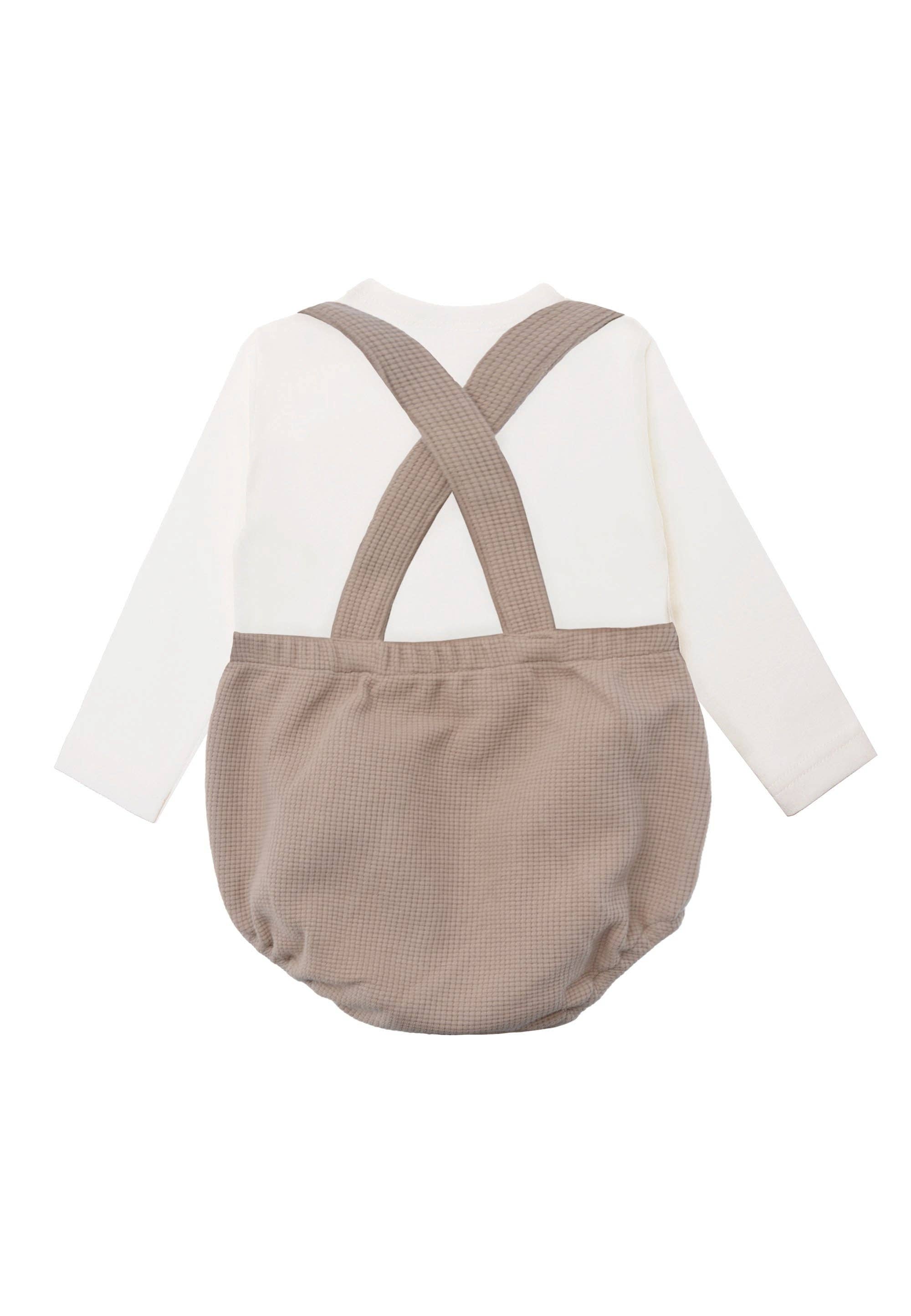 Liliput - Wholesale Clothing Set - Baby - 2-piece set with baby dungarees beige and long-sleeve shirt ecru3