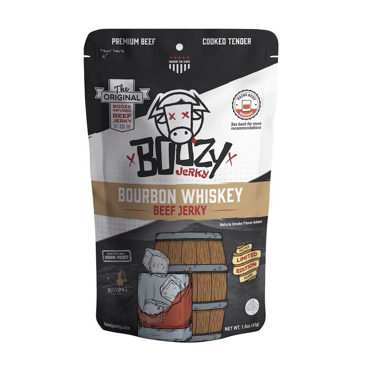 3D Enterprise - Wholesale Jerky - Boozy Jerky - Bourbon Whiskey - (12 Ct. / Case)