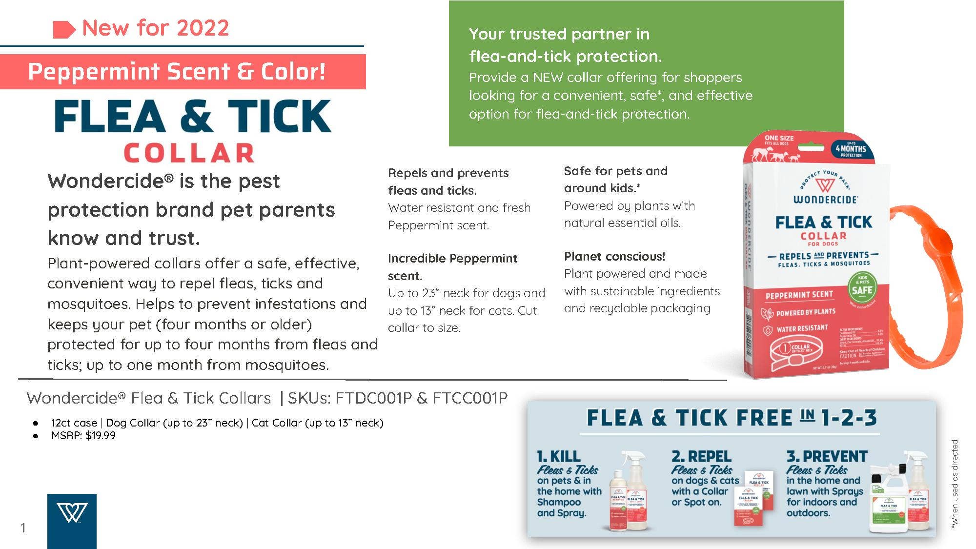 Pet Palette Distribution - Wholesale Pet Collar - Cat - Wondercide Flea & Tick Collar for Cats - Peppermint1