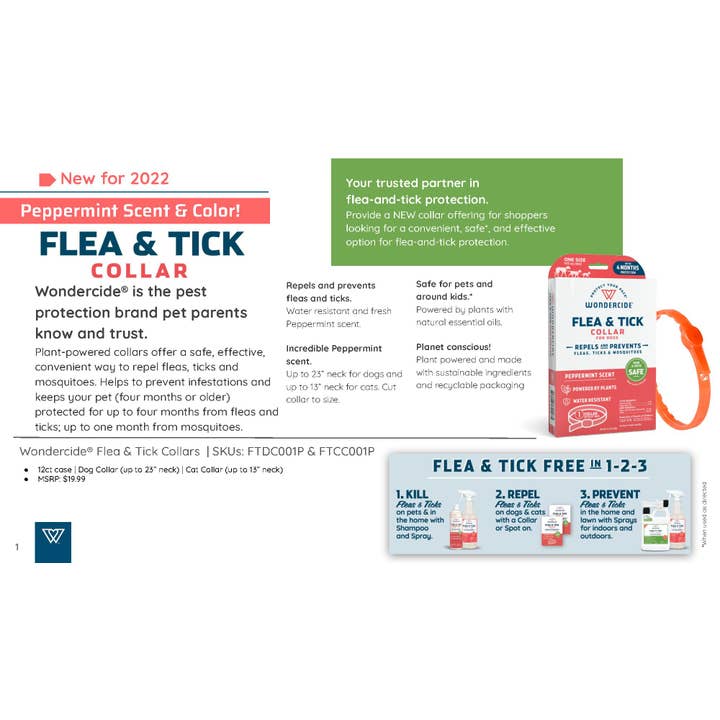 Pet Palette Distribution - Wholesale Pet Collar - Cat - Wondercide Flea & Tick Collar for Cats - Peppermint1