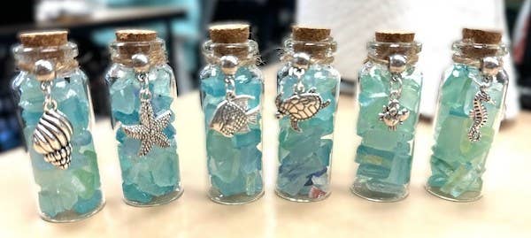 A SEAGLASS CREATION/SALTY SIGNS DESIGNS - Wholesale Pendant/Charm Necklace - Seaglass Charm Bottles - Stainless Steal Charms9