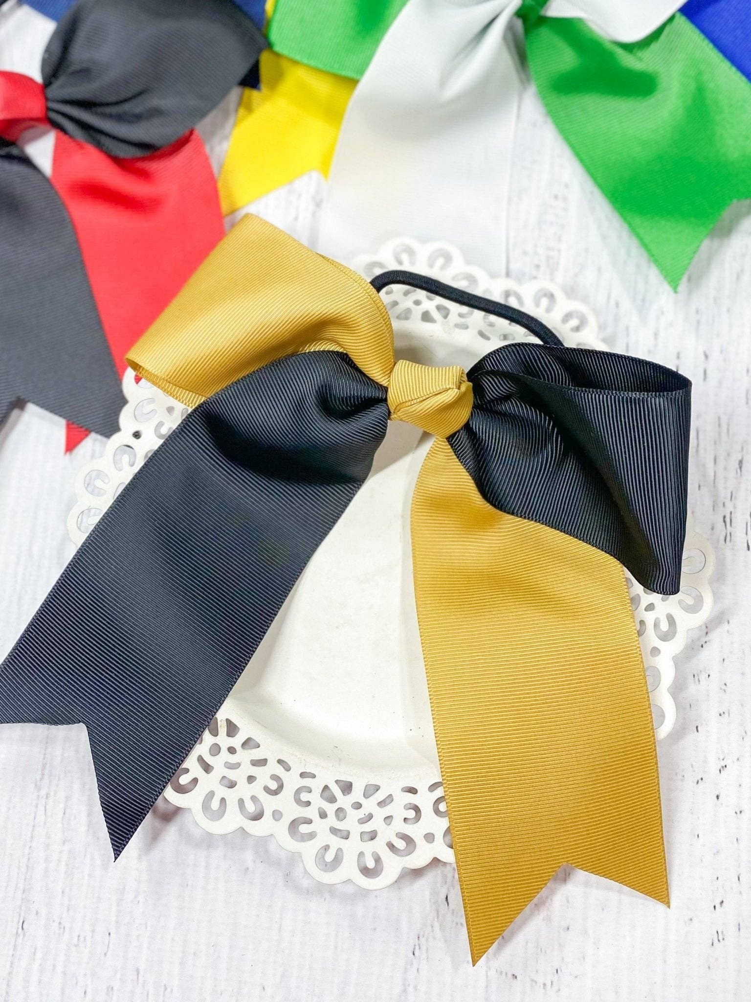 The Hair Bow Company - Wholesale Hair Bow - Kids - School Spirit Cheer Bows - Pony O - 6"8