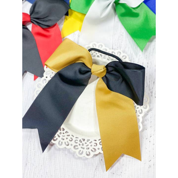 The Hair Bow Company - Wholesale Hair Bow - Kids - School Spirit Cheer Bows - Pony O - 6"8