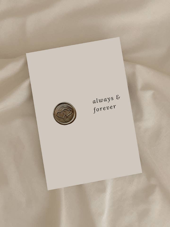 Always and Forever Greeting Card WITH WAX SEAL for wholesale by Simple Creation Studio