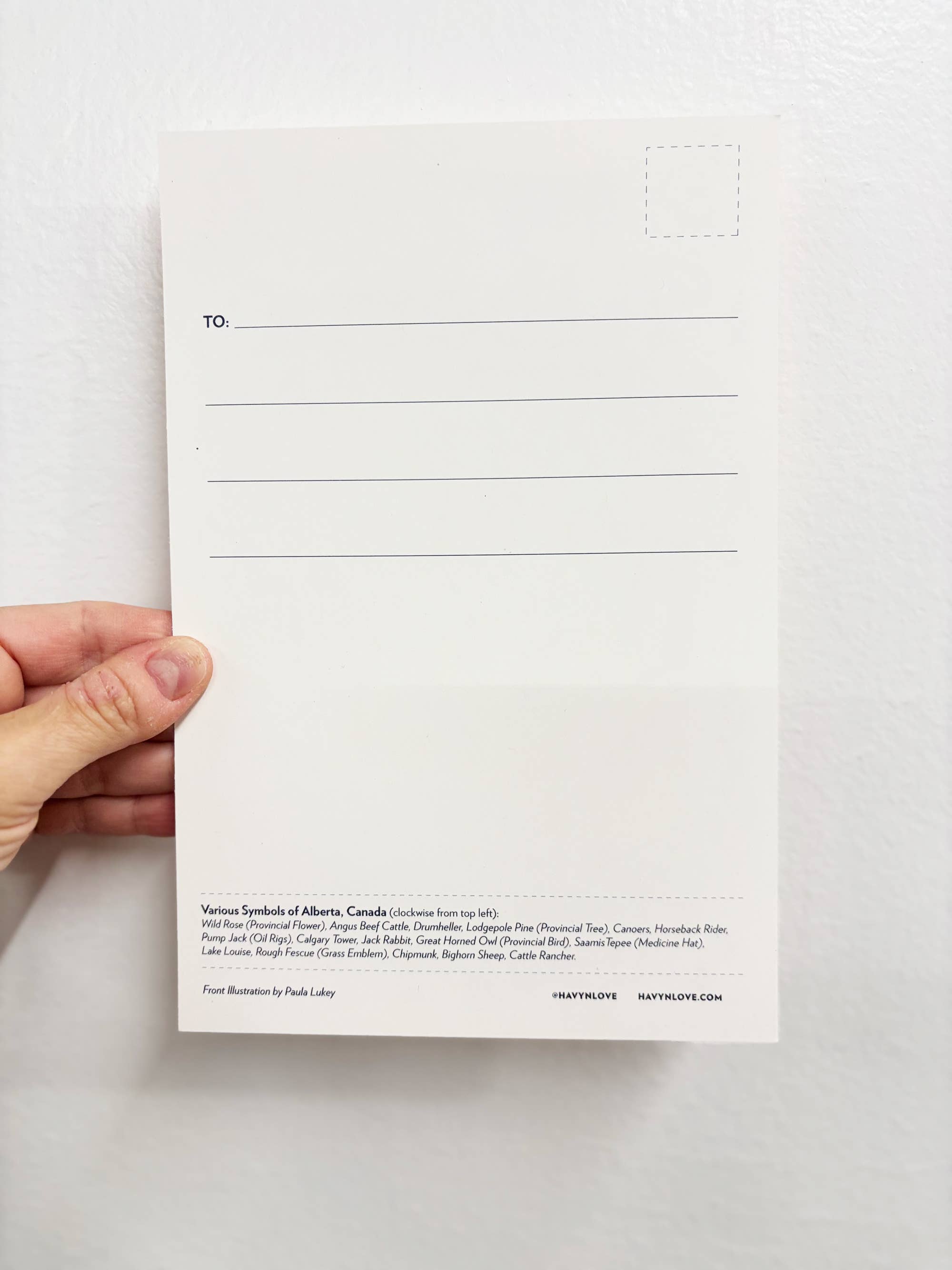 HAVYN - Wholesale Postcard - Alberta Canada Symbols 6x9 Postcard 1