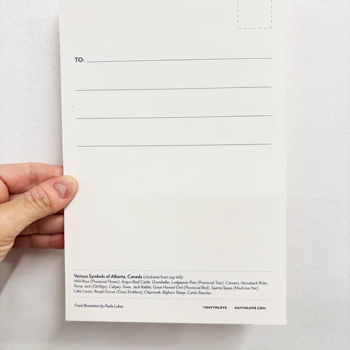 HAVYN - Wholesale Postcard - Alberta Canada Symbols 6x9 Postcard 1