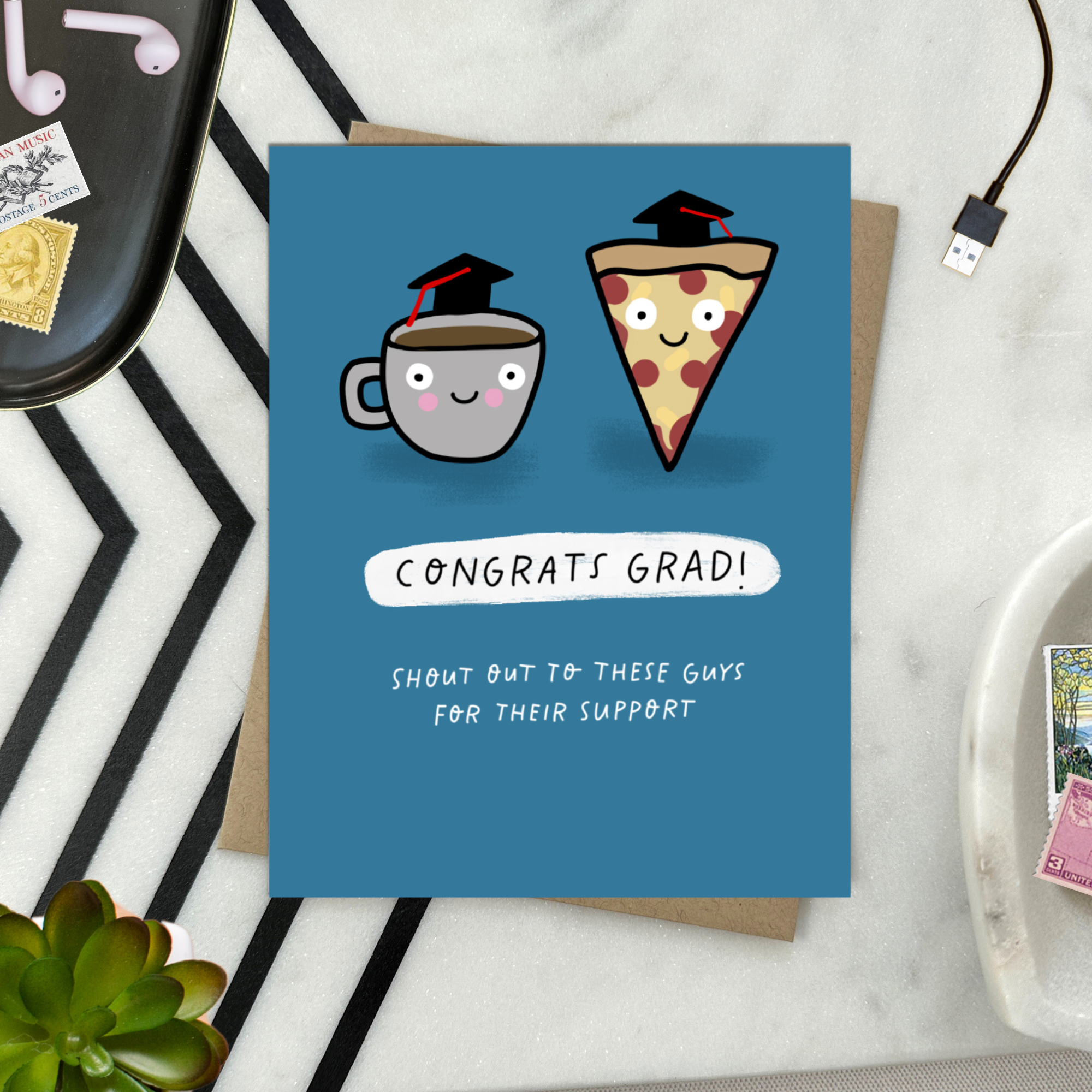 Barone and Co. - Wholesale Graduation Card - Coffee And Pizza Graduation Card1