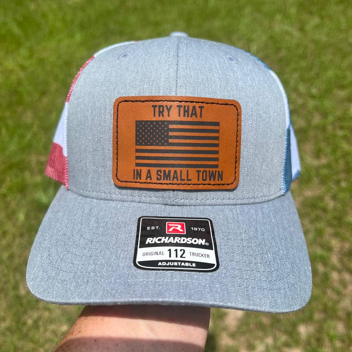 Try that in a Small Town Trucker Hat for wholesale by Southern Heart Designs