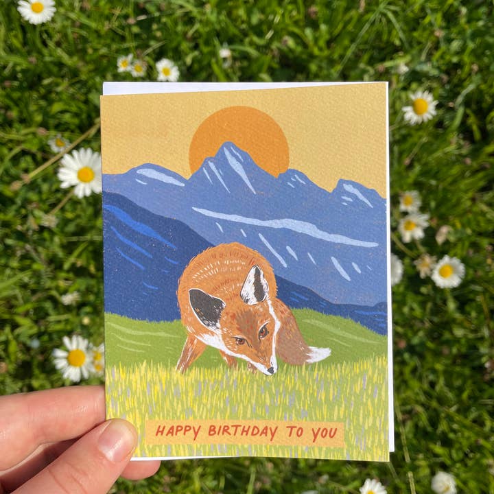 Heirloom Design Co. - Wholesale Birthday Card - Mountain Fox Happy Birthday Greeting Card