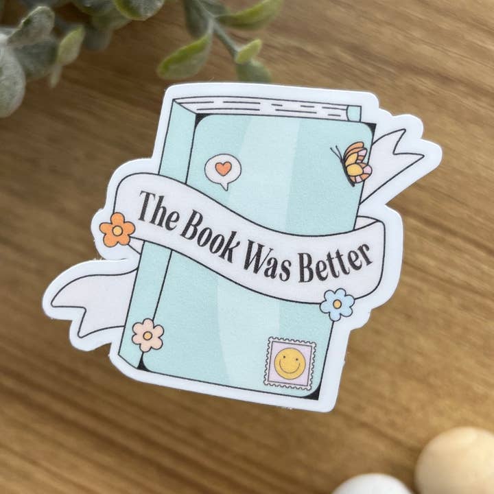 The Cozy Peach Co - Vendita all'ingrosso Adesivo - Adesivo «Il libro era meglio», blu0