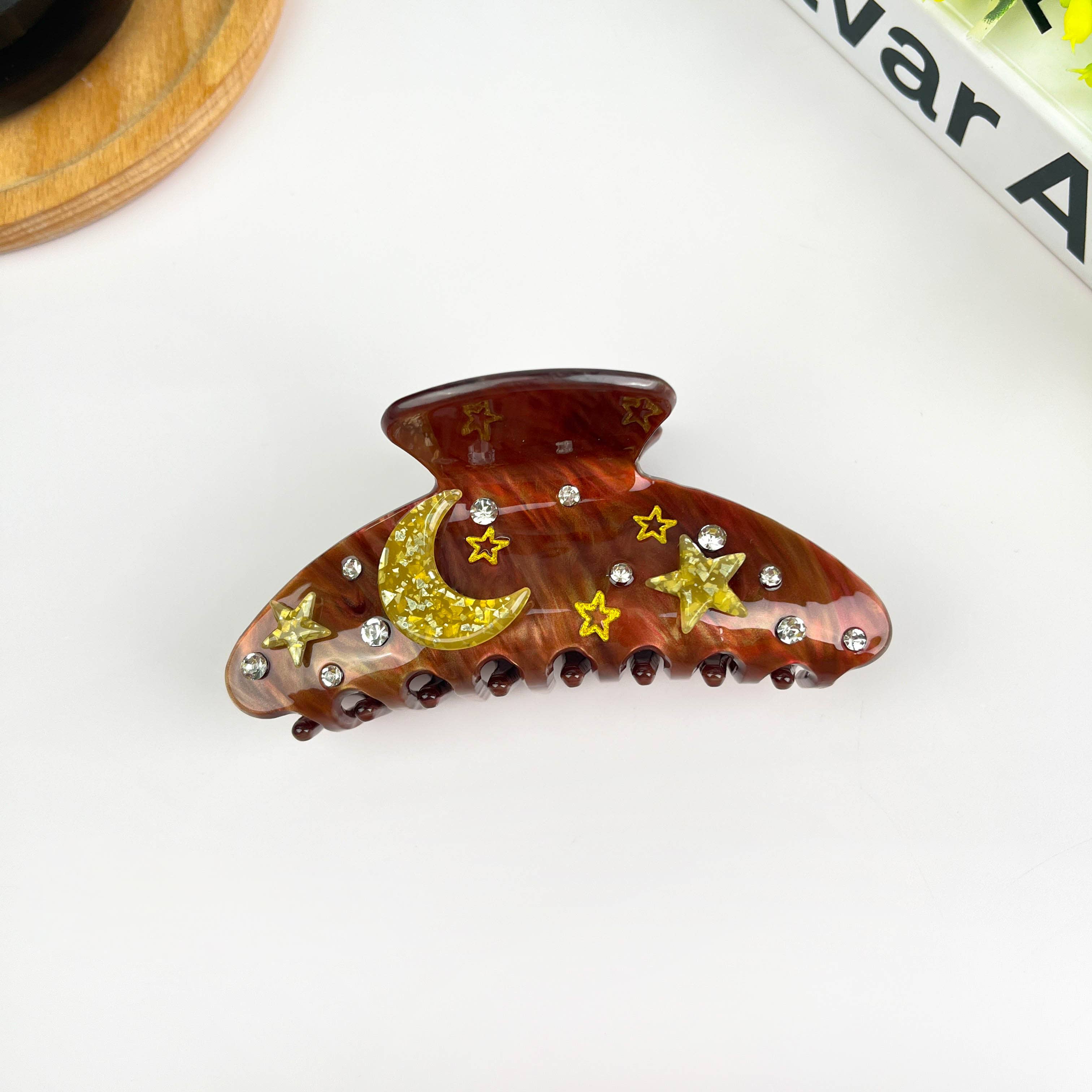 TheDivaSoap – Großhandel Haarclip – Damen – 4,1 Zoll Mondklauenclip, Stern-Haarspange2