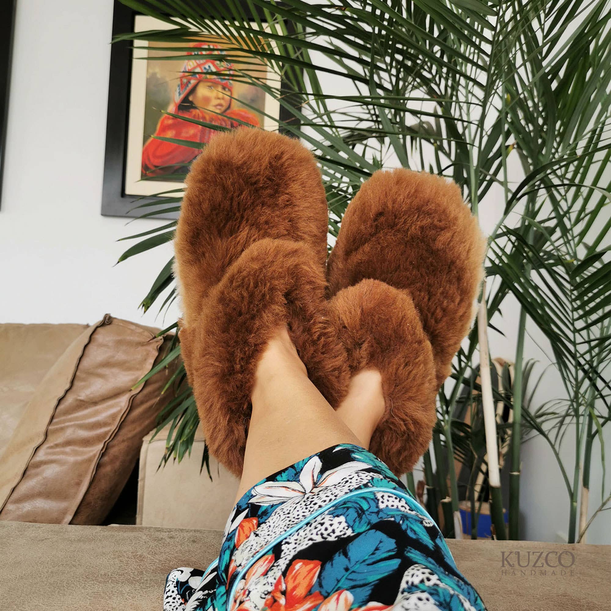 KuzcoHandmade - Vendita all'ingrosso Pantofole - Donna - Pantofole in Pelliccia di Alpaca – Pantofole da Donna Fatte a Mano dal Perù6