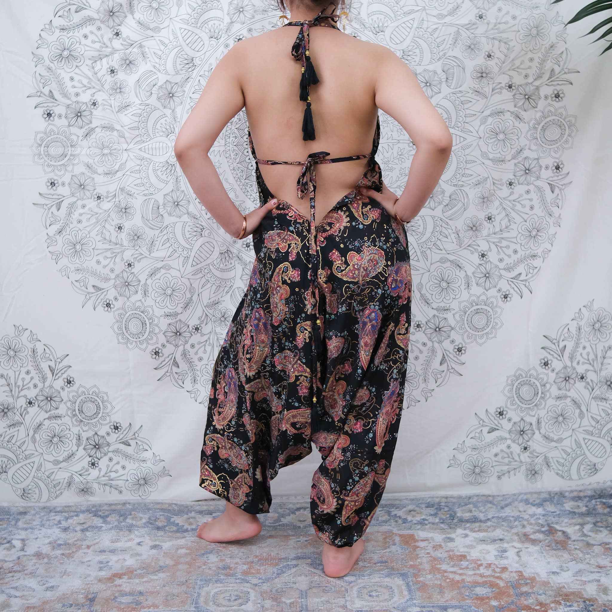 Karma Nepal Crafts - Wholesale Jumpsuit - Women's - Recycled Silk Backless Harem Jumpsuit8