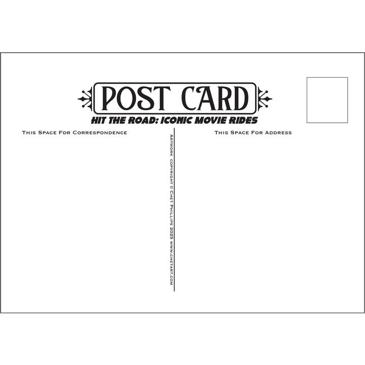 ChetArt - Wholesale Postcard Set - Hit the Road: Iconic Movie Rides Postcard Set