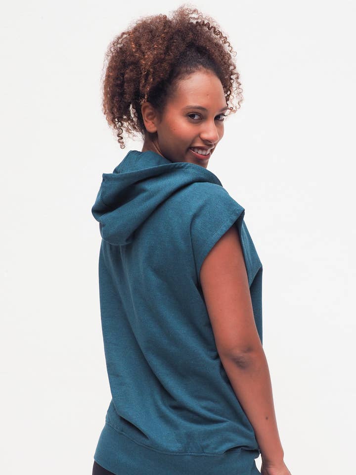 Felpa con cappuccio Hanuman Emerald Marl per la vendita all'ingrosso da parte di Kismet Yogastyle