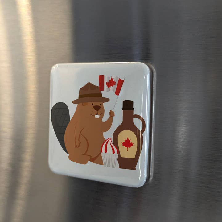 PhiloPerse - Wholesale Magnet - Beaver with Maple Syrup Fridge Magnet1